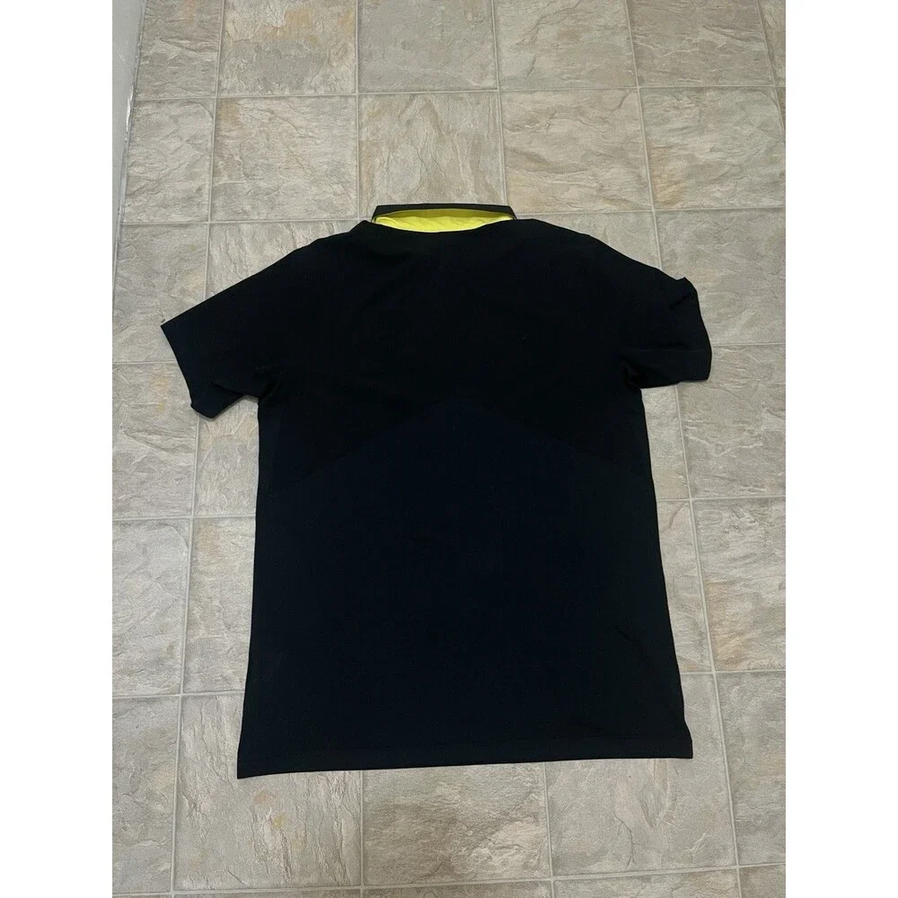 Nike Oregon Ducks Dri-FIT Polo Shirt Mens Large Black Yellow Swoosh Golf Tee